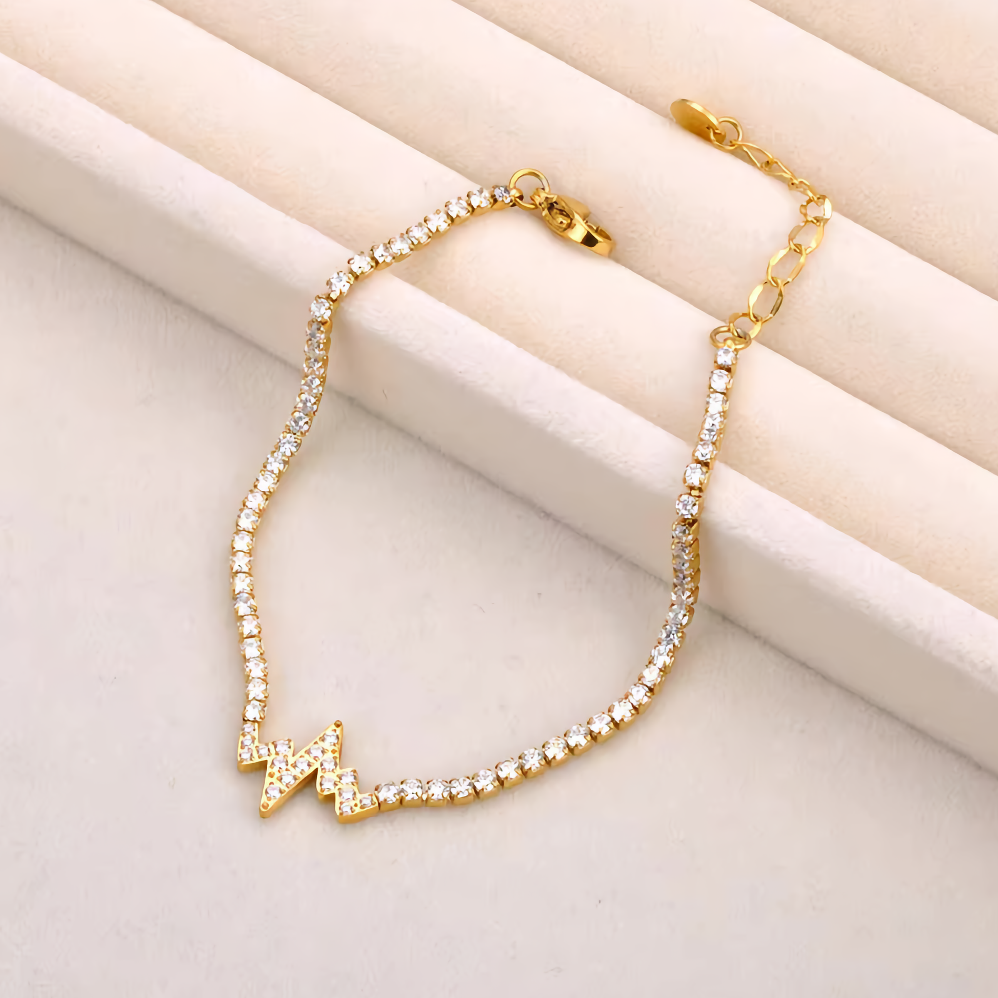 Women's Bracelet Gold Stainless Steel AAAAA Diamond Simulants 2