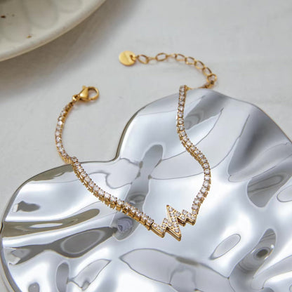 Women's Bracelet Gold Stainless Steel AAAAA Diamond Simulants 4