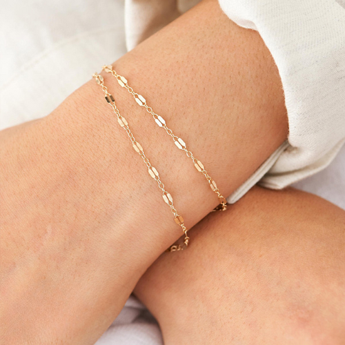 Women's Bracelet Gold Stainless Steel Lace Chain 2