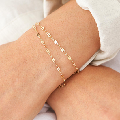 Women's Bracelet Gold Stainless Steel Lace Chain 2