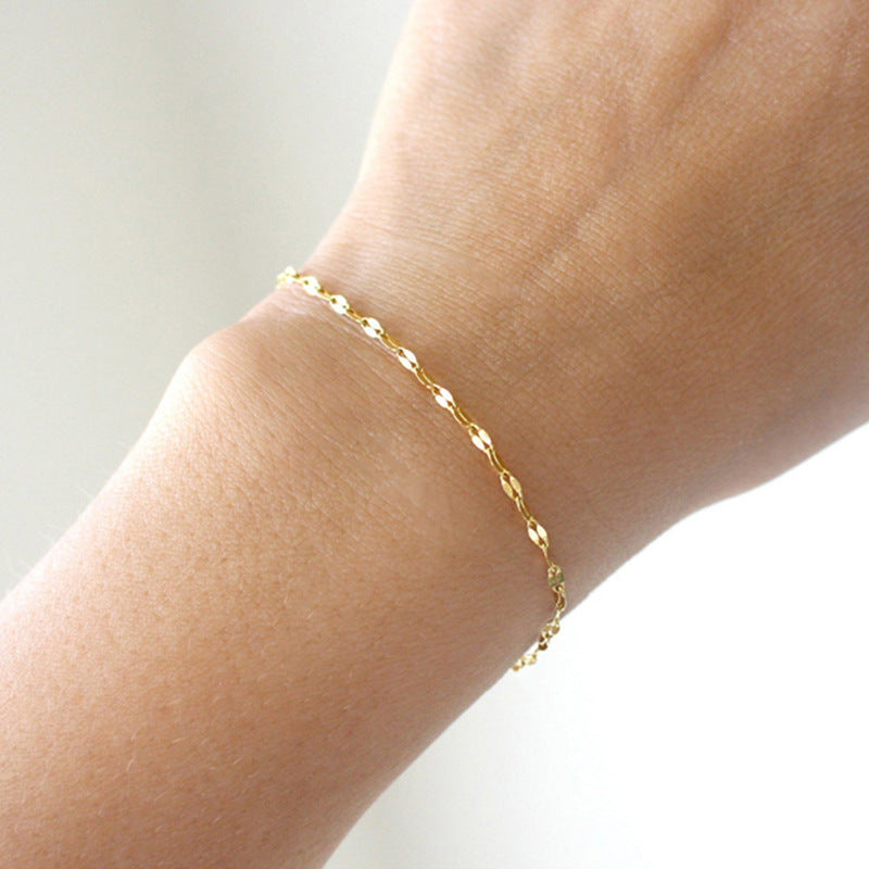 Women's Bracelet Gold Stainless Steel Lace Chain 4