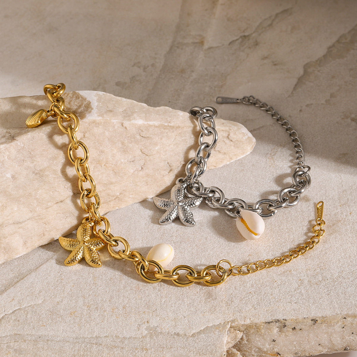 Women's Bracelet Gold Stainless Steel Ocean-Inspired 6