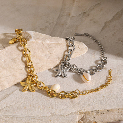Women's Bracelet Gold Stainless Steel Ocean-Inspired 6