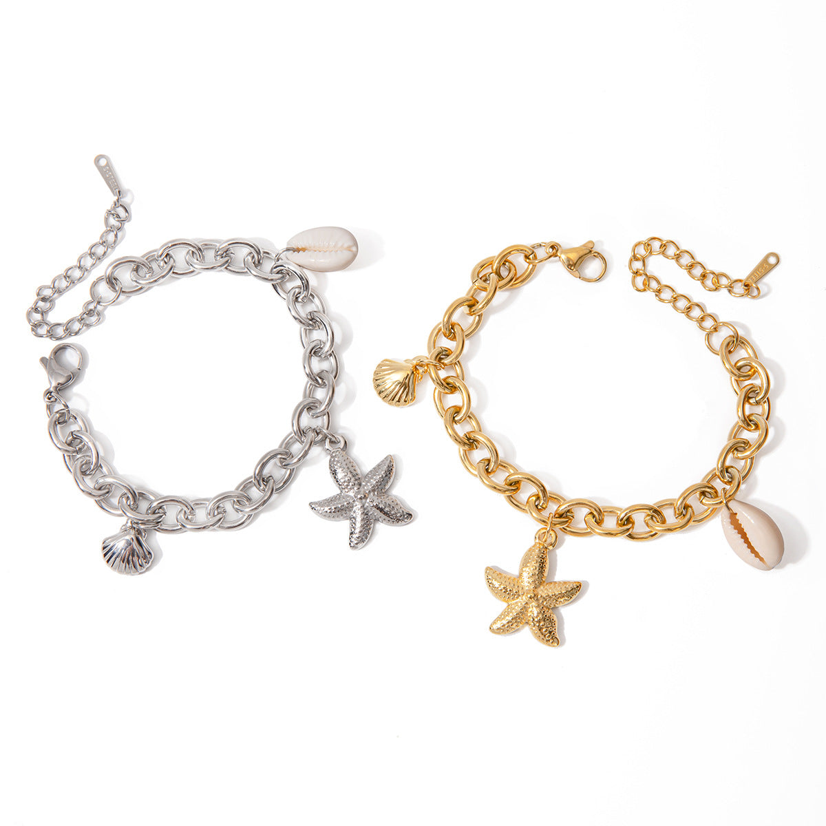 Women's Bracelet Gold Stainless Steel Ocean-Inspired 7