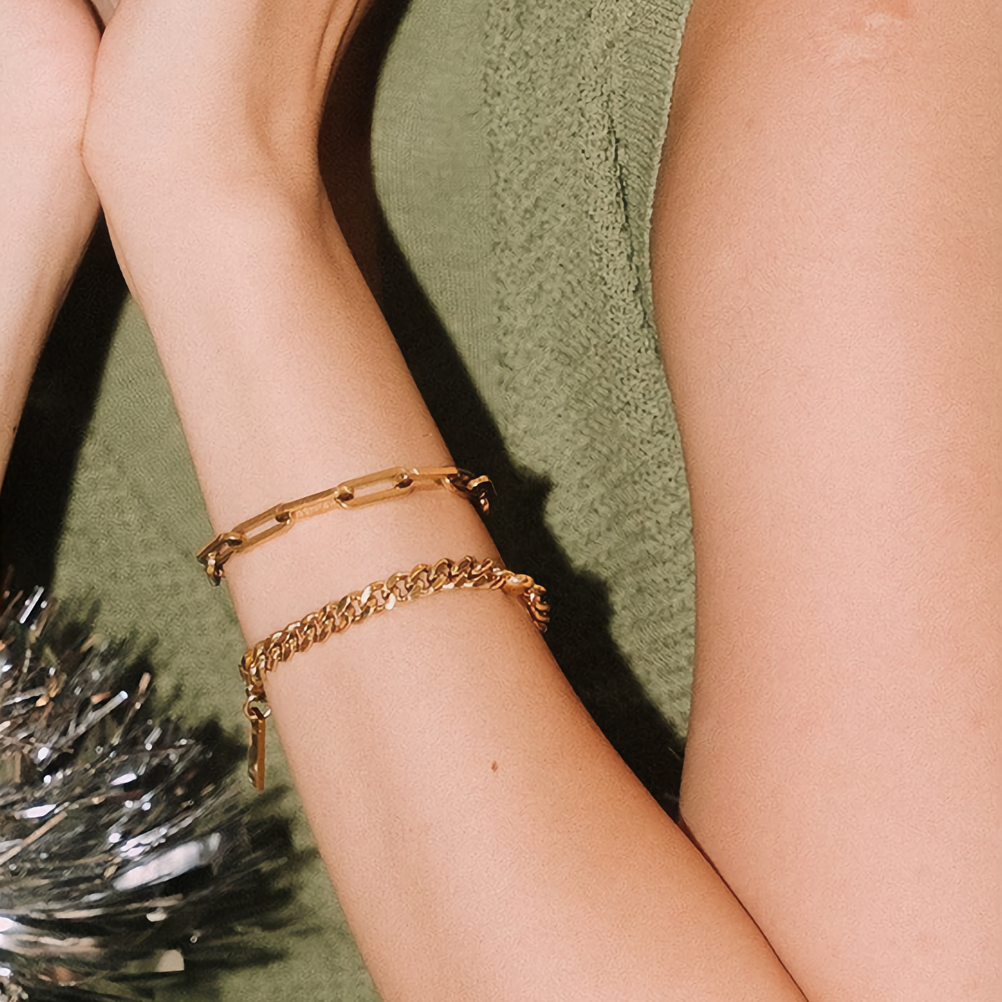 Women's Bracelet Gold Stainless Steel Paperclip Chain 1