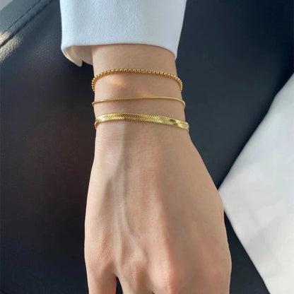 Women's Bracelet Gold Stainless Steel Snake Chain 2