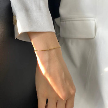 Women's Bracelet Gold Stainless Steel Snake Chain 4