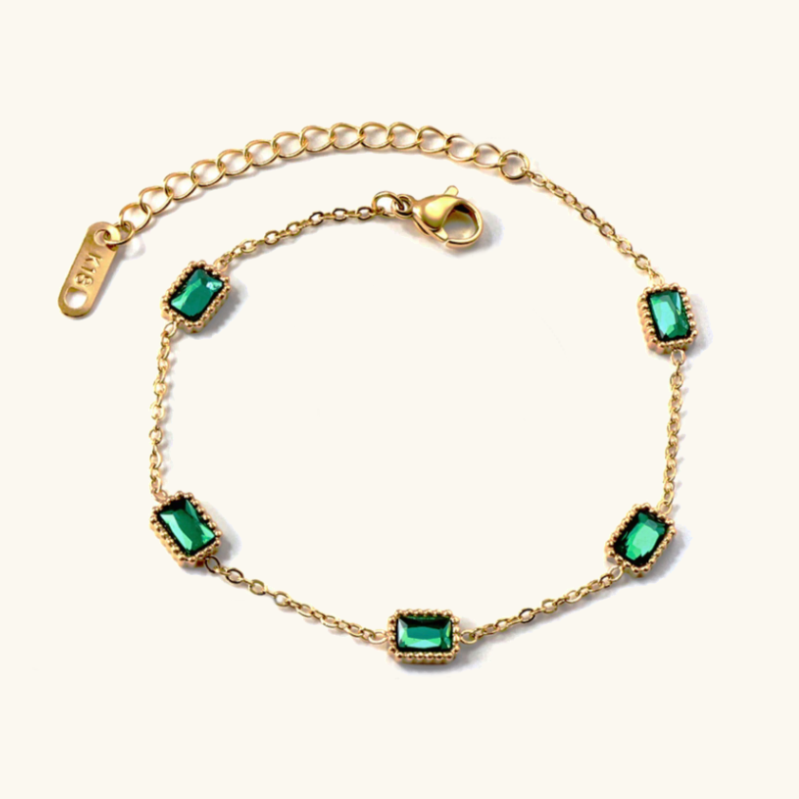 Women's Bracelet Green 18k Gold Stainless Steel 0