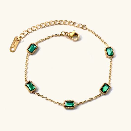 Women's Bracelet Green 18k Gold Stainless Steel 0