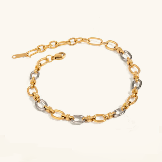 Women's Bracelet Two Tone Gold Stainless Steel 0