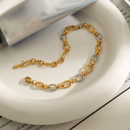 Women's Bracelet Two Tone Gold Stainless Steel 2