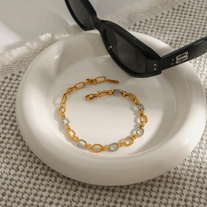 Women's Bracelet Two Tone Gold Stainless Steel 3