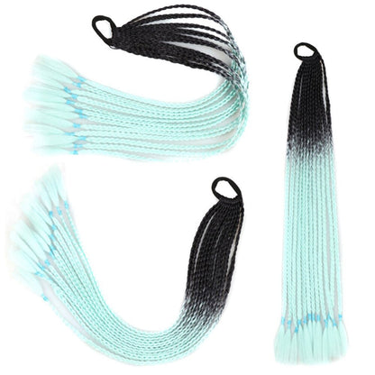 Women's Braided Hair Wigs Multi-Color High-Temperature Fiber 17