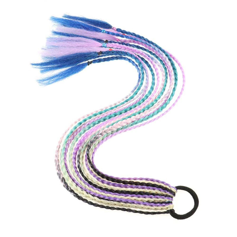 Women's Braided Hair Wigs Multi-Color High-Temperature Fiber 25