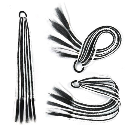 Women's Braided Hair Wigs Multi-Color High-Temperature Fiber 28