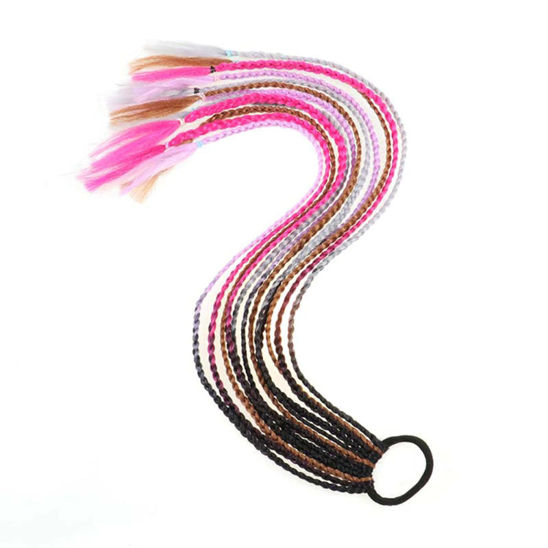 Women's Braided Hair Wigs Multi-Color High-Temperature Fiber 76