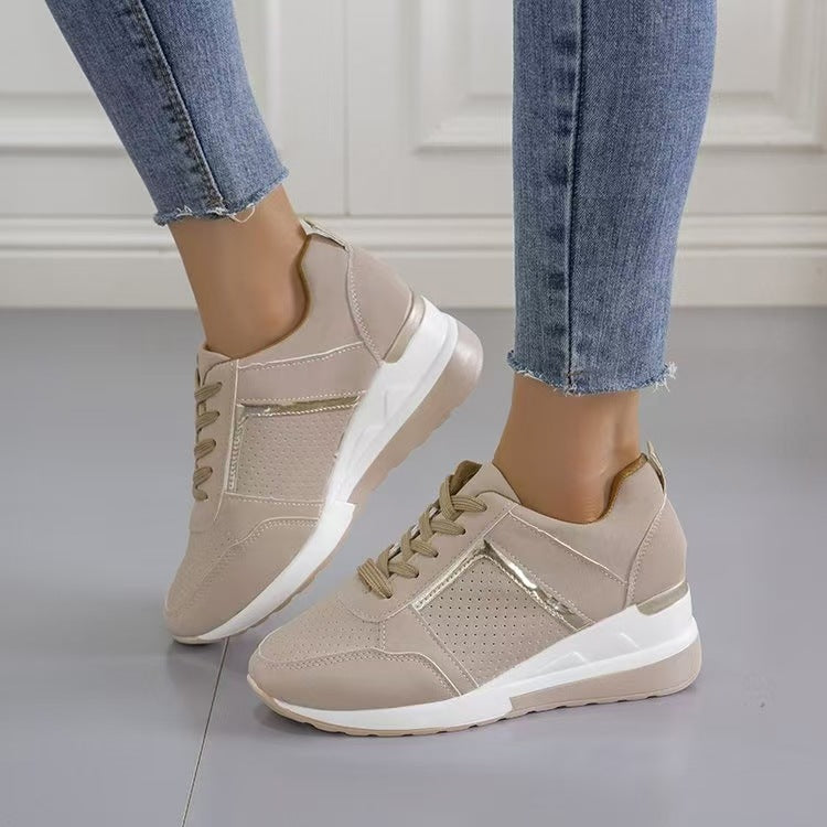Women's Breathable Casual Sneakers with Platform Sole and Lace-Up Design 4