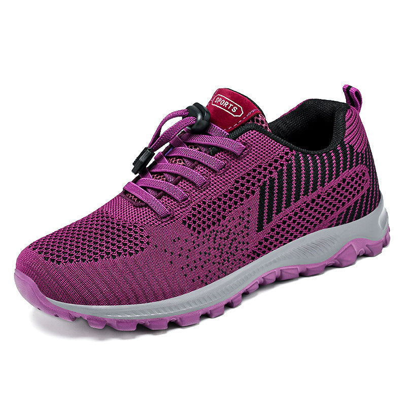 Women's Breathable Knit Mesh Athletic Sneakers – Lightweight Low Top Lace-Up Shoes 2