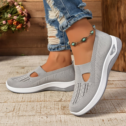 Women’s Breathable Knit Slip-On Sneakers with Cushioned Sole – Casual Low-Cut Design 2