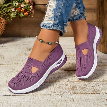 Women’s Breathable Knit Slip-On Sneakers with Cushioned Sole – Casual Low-Cut Design 3