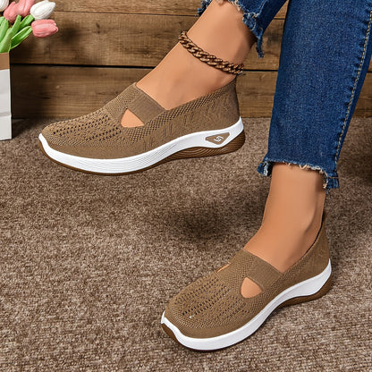 Women’s Breathable Knit Slip-On Sneakers with Cushioned Sole – Casual Low-Cut Design 4