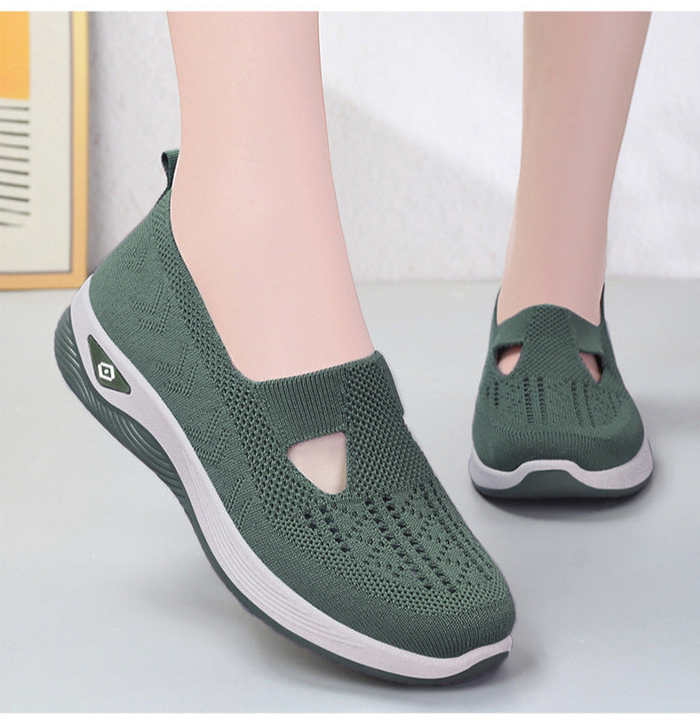 Women’s Breathable Knit Slip-On Sneakers with Cushioned Sole – Casual Low-Cut Design 5