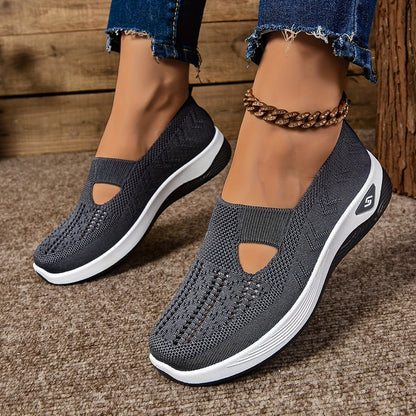 Women’s Breathable Knit Slip-On Sneakers with Cushioned Sole – Casual Low-Cut Design 6