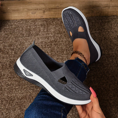 Women’s Breathable Knit Slip-On Sneakers with Cushioned Sole – Casual Low-Cut Design 8