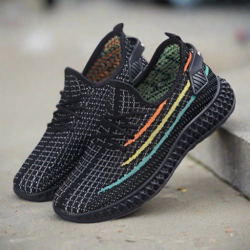 Women's Breathable Knitted Sneakers with Cushioned Sole – Lace-Up Casual Footwear 0