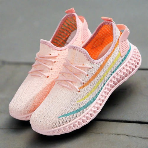 Women's Breathable Knitted Sneakers with Cushioned Sole – Lace-Up Casual Footwear 2
