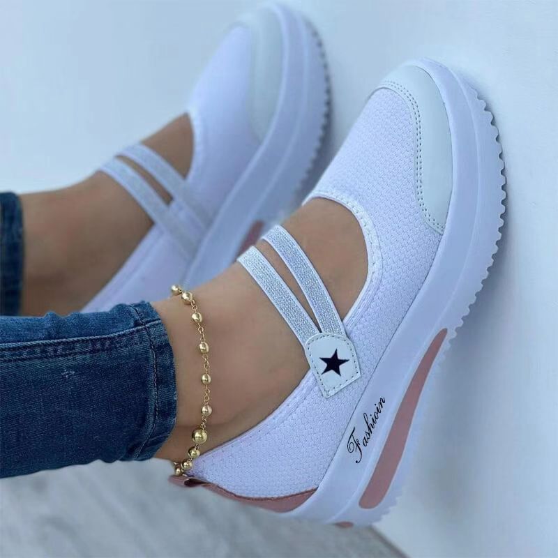 Women's Breathable Slip-On Casual Shoes with Platform Sole – Elastic Design for All-Day Comfort 0