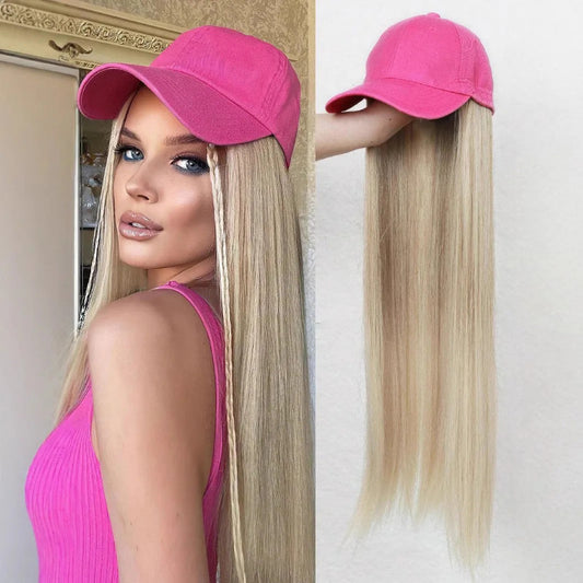 Women's Cap Black High-Temperature Fiber with Long Hair Extensions 0