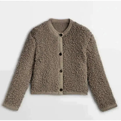 Women's Fleece Jacket Beige Soft Teddy - 8
