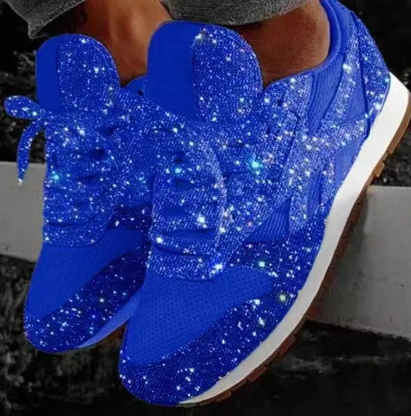 Women's Casual Glitter Sneakers with Sequin Embellishments – Stylish Lace-Up Design 4