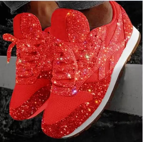 Women's Casual Glitter Sneakers with Sequin Embellishments – Stylish Lace-Up Design 5