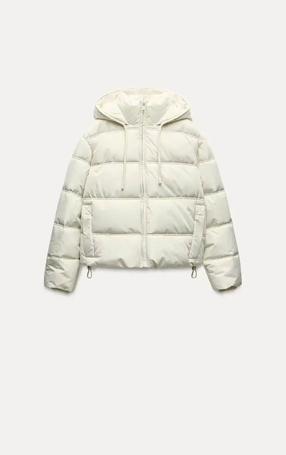 Women's Hooded Puffer Jacket Grey Quilted Lightweight Winter Coat - 7