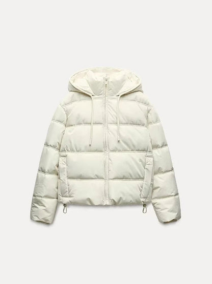 Women's Hooded Puffer Jacket Grey Quilted Lightweight Winter Coat - 8