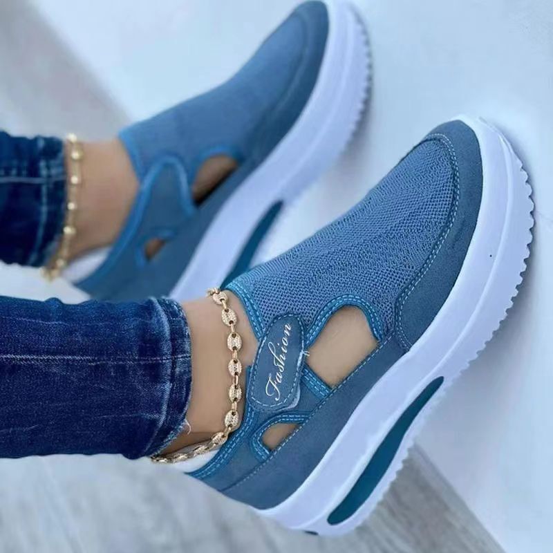 Women’s Casual Low-Top Sneakers with Chunky Sole and Velcro Strap 2