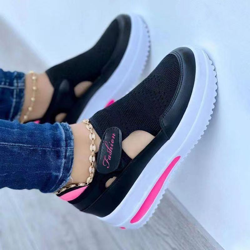 Women’s Casual Low-Top Sneakers with Chunky Sole and Velcro Strap 3