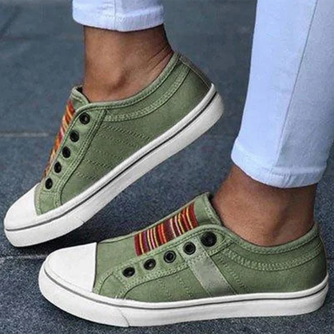 Women’s Casual Slip-On Sneakers with Elastic Bands and Rubber Sole for Everyday Comfort 4