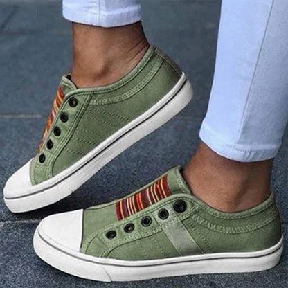 Women’s Casual Slip-On Sneakers with Elastic Bands and Rubber Sole for Everyday Comfort 4