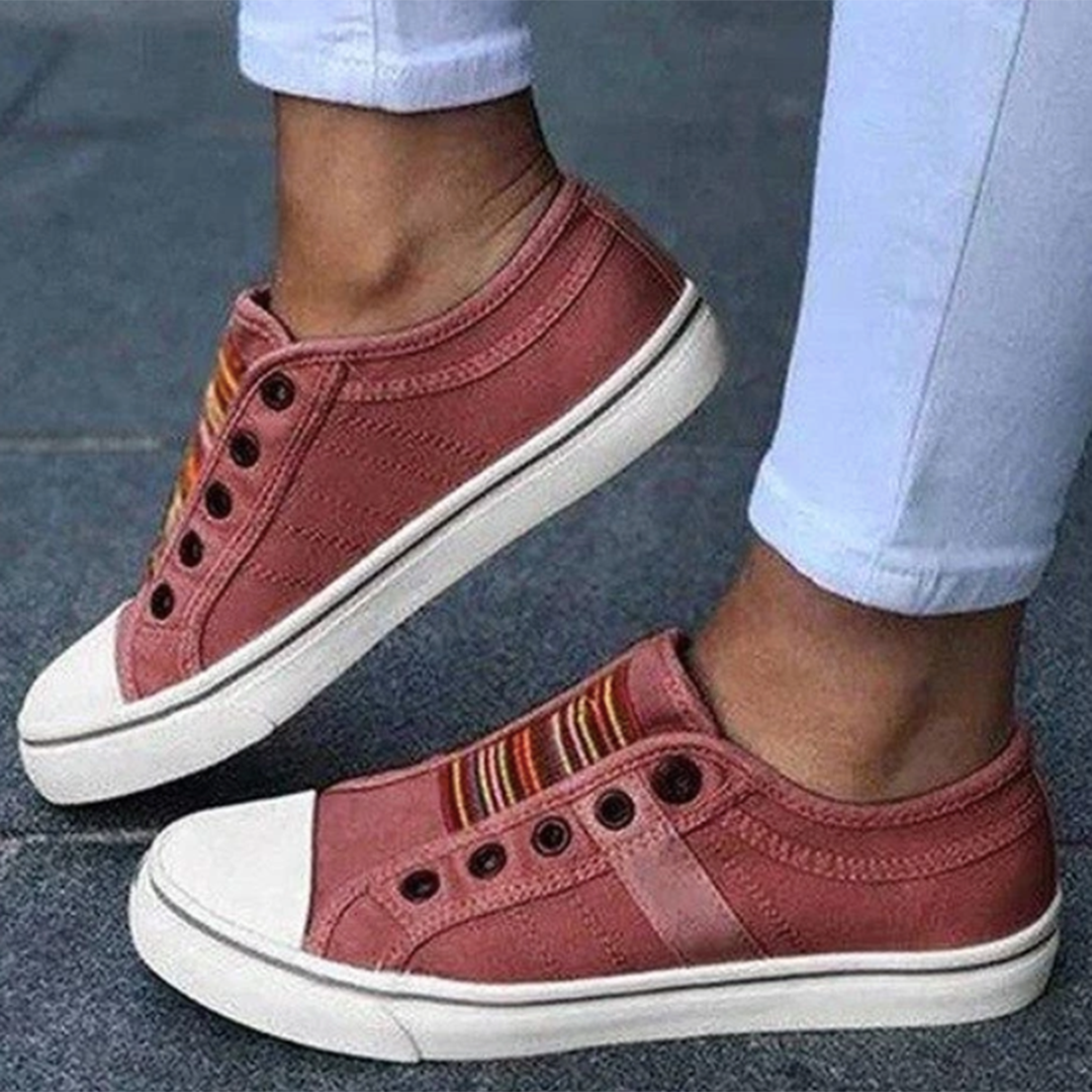 Women’s Casual Slip-On Sneakers with Elastic Bands and Rubber Sole for Everyday Comfort 5