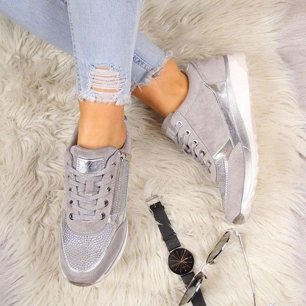 Women's Casual Sporty Sneakers with Lace-Up and Zip Closure – Cushioned Sole for Comfort 7