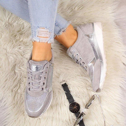 Women's Casual Sporty Sneakers with Lace-Up and Zip Closure – Cushioned Sole for Comfort 7