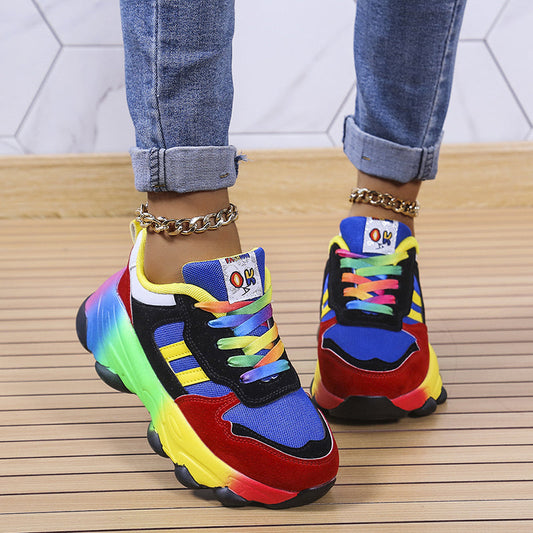 Women's Chunky Sneakers in Vibrant Colors – Comfortable Casual Footwear 0