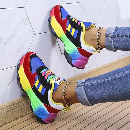 Women's Chunky Sneakers in Vibrant Colors – Comfortable Casual Footwear 1