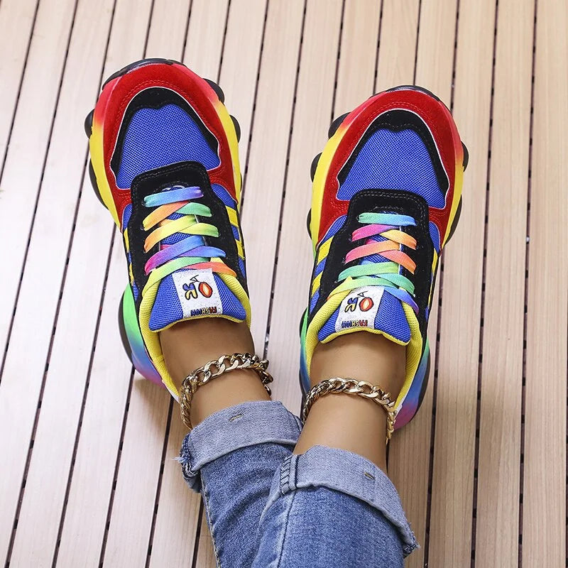 Women's Chunky Sneakers in Vibrant Colors – Comfortable Casual Footwear 2