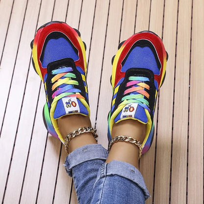 Women's Chunky Sneakers in Vibrant Colors – Comfortable Casual Footwear 2