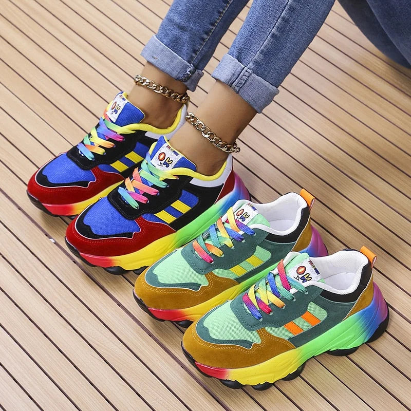 Women's Chunky Sneakers in Vibrant Colors – Comfortable Casual Footwear 3
