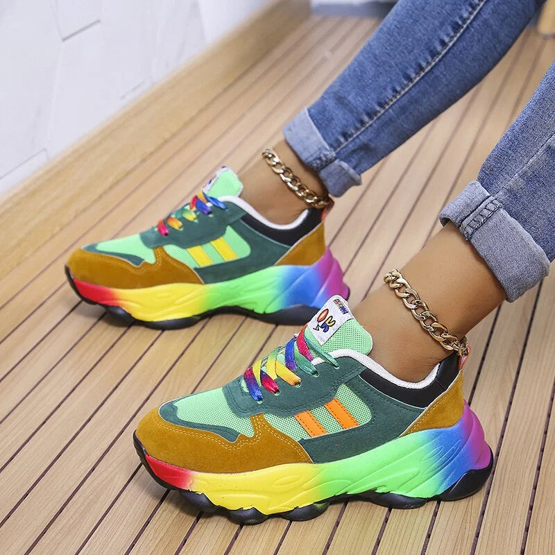 Women's Chunky Sneakers in Vibrant Colors – Comfortable Casual Footwear 5